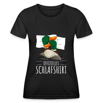 Offizielles Schlafshirt Ente Schlafanzug Enten - Frauen Funktions-T-Shirt - Schwarz - Vorne - AI Model Female 172 light (172cm)