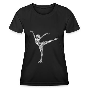 Eiskunstläuferin Eiskunstlauf Schlittschuhe - Frauen Funktions-T-Shirt - Schwarz - Vorne - AI Model Female 172 light (172cm)