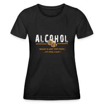 Alcohol Story... - Frauen Funktions-T-Shirt - Schwarz - Vorne - AI Model Female 172 light (172cm)
