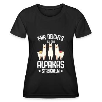 Alpaka Lama Kinder Mädchen Damen Alpakas - Frauen Funktions-T-Shirt - Schwarz - Vorne - AI Model Female 172 light (172cm)