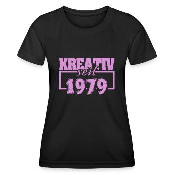 1979 - Frauen Funktions-T-Shirt - Schwarz - Vorne - AI Model Female 172 light (172cm)