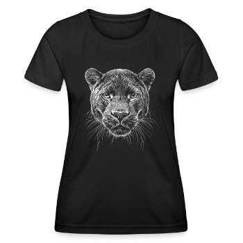 Panther Portrait Wildlife Jungle - Women's Functional T-Shirt - black - Front - AI Model Female 172 light (172cm)
