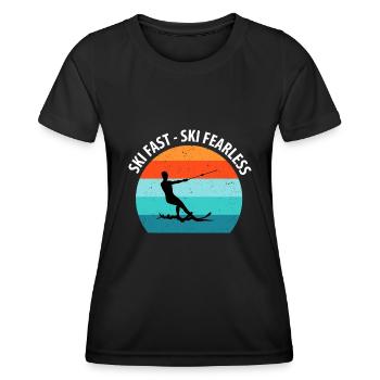 Ski nautique, ski nautique, skieurs nautiques - T-shirt sport Femme - noir - Devant - AI Model Female 172 light (172cm)