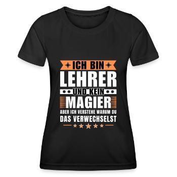 Ich bin Lehrer und kein Magier - Frauen Funktions-T-Shirt - Schwarz - Vorne - AI Model Female 172 light (172cm)