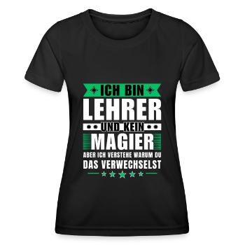 Ich bin Lehrer und kein Magier - Frauen Funktions-T-Shirt - Schwarz - Vorne - AI Model Female 172 light (172cm)