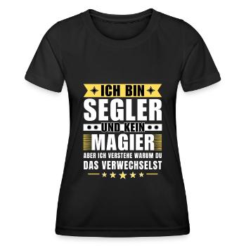 Ich bin Segler und kein Magier - Frauen Funktions-T-Shirt - Schwarz - Vorne - AI Model Female 172 light (172cm)
