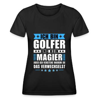 Ich bin Golfer und kein Magier - Frauen Funktions-T-Shirt - Schwarz - Vorne - AI Model Female 172 light (172cm)