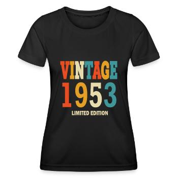70 birthday 70 years born 1953 - Women's Functional T-Shirt - black - Front - AI Model Female 172 light (172cm)