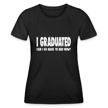 J’AI OBTENU MON DIPLÔME, PUIS-JE REVENIR À BAD NOW ? - T-shirt sport Femme - noir - Devant - AI Model Female 172 light (172cm)