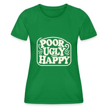 Poor Ugly Happy 6 - Frauen Funktions-T-Shirt - Kelly Green - Vorne - AI Model Female 172 dark (172cm)