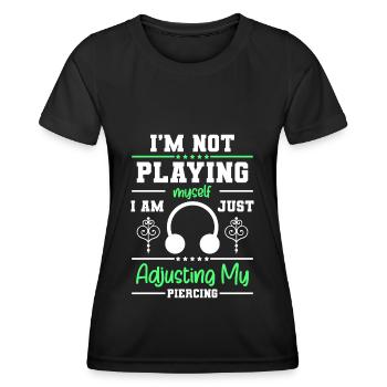 Piercing Schmerz Tattoo Humor - Frauen Funktions-T-Shirt - Schwarz - Vorne - AI Model Female 172 light (172cm)