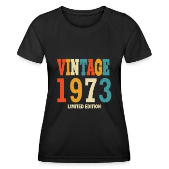 50 anniversaire 50 ans nés en 1973 - T-shirt sport Femme - noir - Devant - AI Model Female 172 light (172cm)