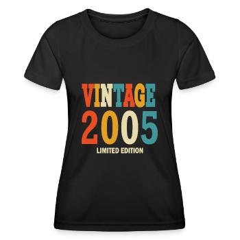 18 anniversaire 18 ans né 2005 - T-shirt sport Femme - noir - Devant - AI Model Female 172 light (172cm)