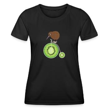 Kiwivogel Zweirad Kiwifrucht Neuseeland Shirt - Frauen Funktions-T-Shirt - Schwarz - Vorne - AI Model Female 172 light (172cm)