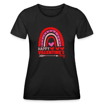 Joyeuse Saint-Valentin - T-shirt sport Femme - noir - Devant - AI Model Female 172 light (172cm)