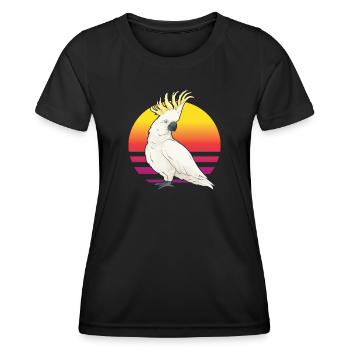 Kakadu im Sonnenaufgang - Frauen Funktions-T-Shirt - Schwarz - Vorne - AI Model Female 172 light (172cm)
