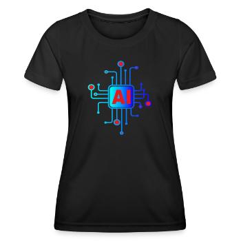 AI Chip - Women's Functional T-Shirt - black - Front - AI Model Female 172 light (172cm)