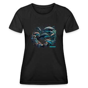 NINGALOO REEF - Frauen Funktions-T-Shirt - Schwarz - Vorne - AI Model Female 172 light (172cm)