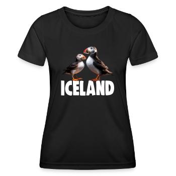 ISLAND PUFFINS - Frauen Funktions-T-Shirt - Schwarz - Vorne - AI Model Female 172 light (172cm)