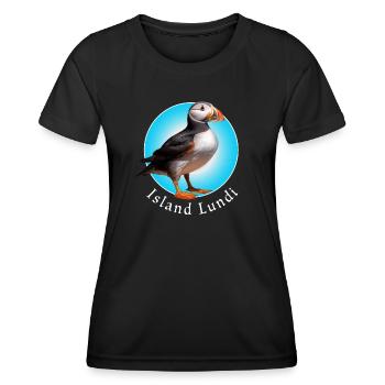 Island Lundi - Frauen Funktions-T-Shirt - Schwarz - Vorne - AI Model Female 172 light (172cm)