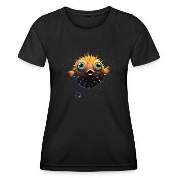 Poisson-globe - T-shirt sport Femme - noir - Devant - AI Model Female 172 light (172cm)
