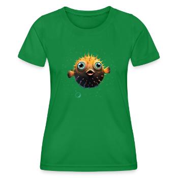Puffer Fish - Frauen Funktions-T-Shirt - Kelly Green - Vorne - AI Model Female 172 dark (172cm)