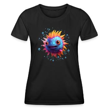 Poisson-globe - T-shirt sport Femme - noir - Devant - AI Model Female 172 light (172cm)