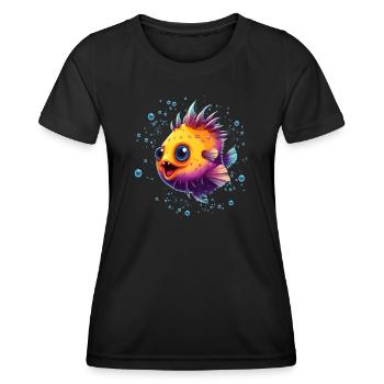 Puffer Fish - Frauen Funktions-T-Shirt - Schwarz - Vorne - AI Model Female 172 light (172cm)