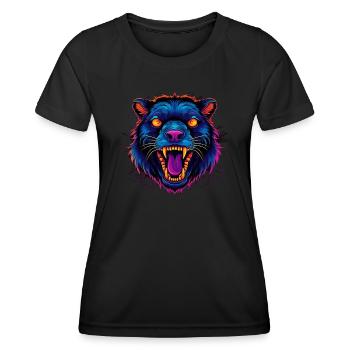 Animal hurlant - T-shirt sport Femme - noir - Devant - AI Model Female 172 light (172cm)