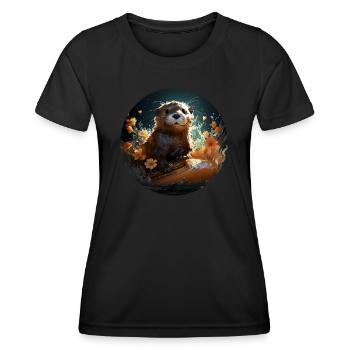 Surfboard Sea Otter - Frauen Funktions-T-Shirt - Schwarz - Vorne - AI Model Female 172 light (172cm)