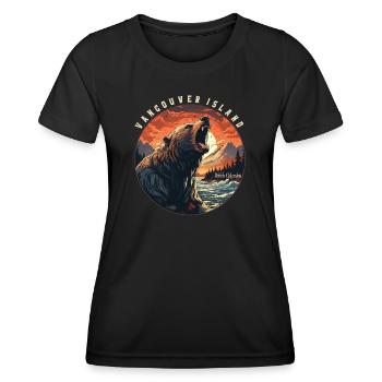 ÎLE DE VANCOUVER - T-shirt sport Femme - noir - Devant - AI Model Female 172 light (172cm)