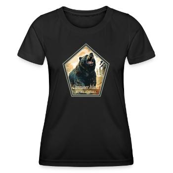ÎLE DE VANCOUVER - T-shirt sport Femme - noir - Devant - AI Model Female 172 light (172cm)