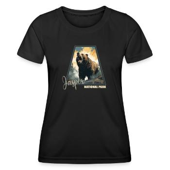 Parc national Jasper - T-shirt sport Femme - noir - Devant - AI Model Female 172 light (172cm)