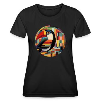 Tucan - Frauen Funktions-T-Shirt - Schwarz - Vorne - AI Model Female 172 light (172cm)