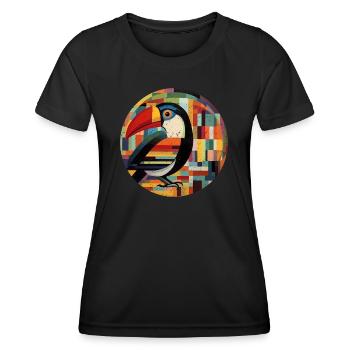 Tucan retro style - Women's Functional T-Shirt - black - Front - AI Model Female 172 light (172cm)
