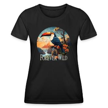 Forever Wild retro style - Women's Functional T-Shirt - black - Front - AI Model Female 172 light (172cm)