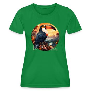 Isla del Cano, Costa Rica, Toucan - Women's Functional T-Shirt - kelly green - Front - AI Model Female 172 dark (172cm)