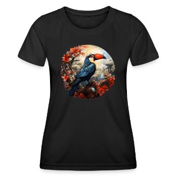 Toucan retro style - Frauen Funktions-T-Shirt - Schwarz - Vorne - AI Model Female 172 light (172cm)