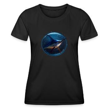 Marlin in blue Water - Women's Functional T-Shirt - black - Front - AI Model Female 172 light (172cm)