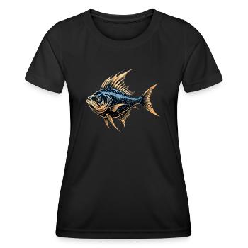 Fish - Frauen Funktions-T-Shirt - Schwarz - Vorne - AI Model Female 172 light (172cm)