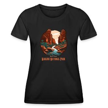 Parc national de Karijini - T-shirt sport Femme - noir - Devant - AI Model Female 172 light (172cm)
