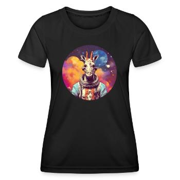 Cosmic Giraffe - Frauen Funktions-T-Shirt - Schwarz - Vorne - AI Model Female 172 light (172cm)