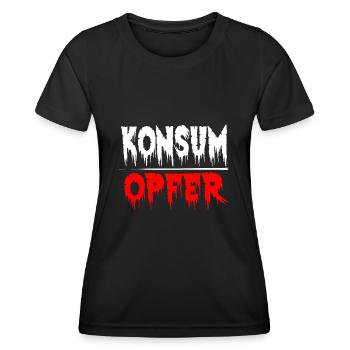 Konsumopfer Konsument Konsumieren Kaufsucht - Frauen Funktions-T-Shirt - Schwarz - Vorne - AI Model Female 172 light (172cm)