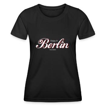 Enjoy Berlin - Frauen Funktions-T-Shirt - Schwarz - Vorne - AI Model Female 172 light (172cm)