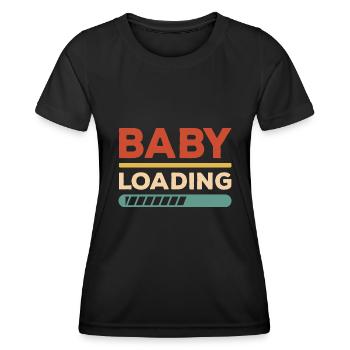 Baby Loading Kind Geburt Nachwuchs - Frauen Funktions-T-Shirt - Schwarz - Vorne - AI Model Female 172 light (172cm)