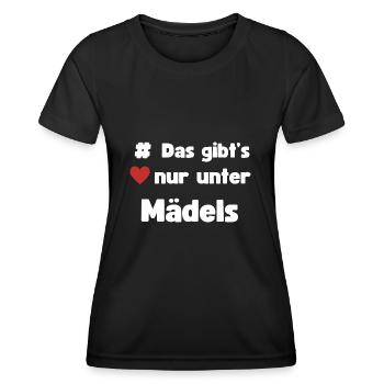 # Das gibt's nur unter Mädels Stammtisch Feiern - Frauen Funktions-T-Shirt - Schwarz - Vorne - AI Model Female 172 light (172cm)