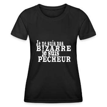Je ne suis pas bizarre je suis un pêcheur - T-shirt sport Femme - noir - Devant - AI Model Female 172 light (172cm)