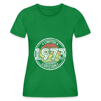 Born 1973 50th birthday - Women's Functional T-Shirt - kelly green - Front - AI Model Female 172 dark (172cm)