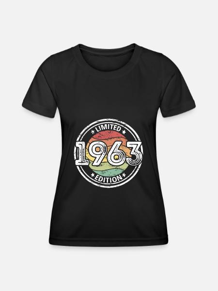 Born 1963 60th birthday - Women's Functional T-Shirt - black