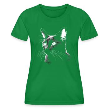 Black Cat Bombay Cat Outfit for - Women's Functional T-Shirt - kelly green - Front - AI Model Female 172 dark (172cm)